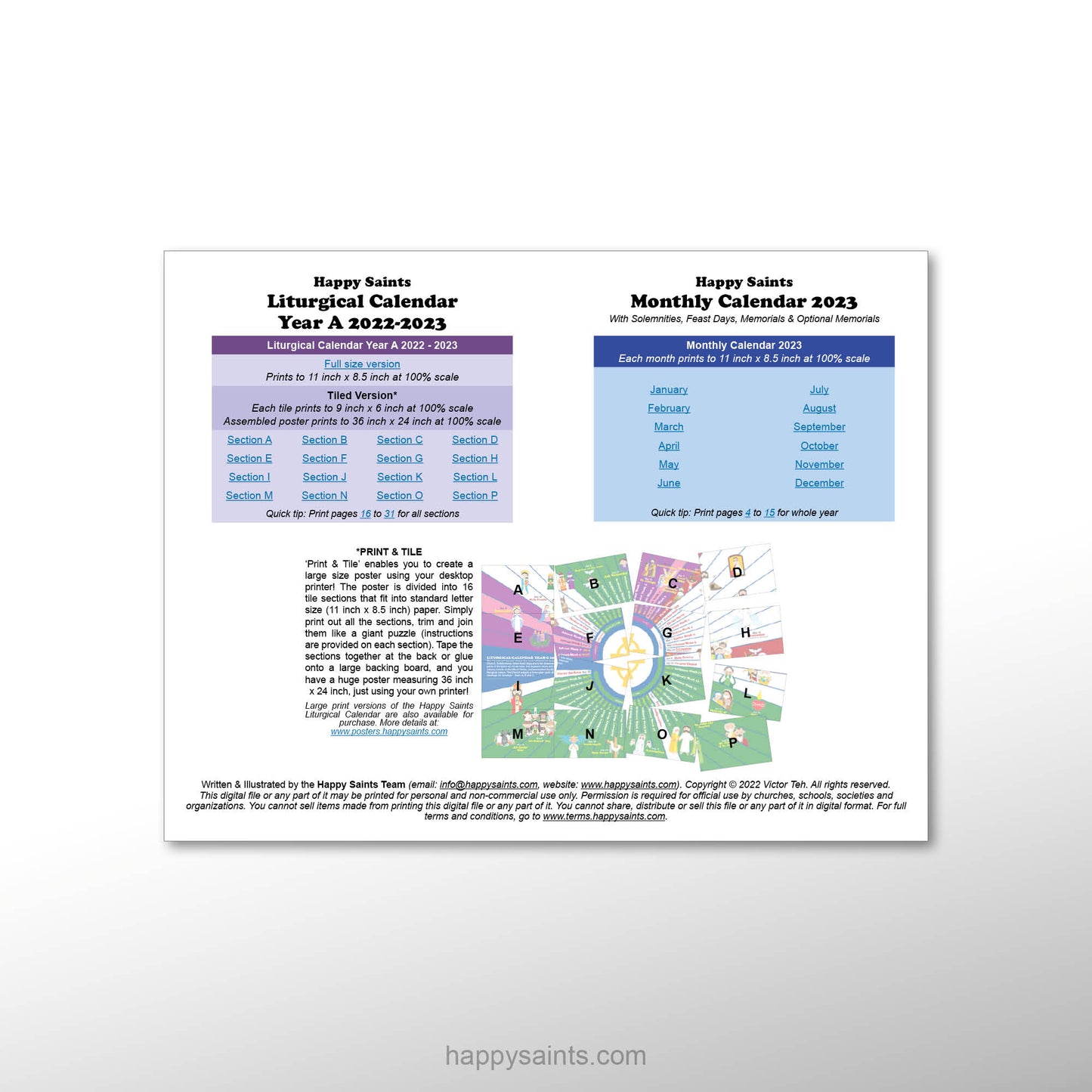 Liturgical & Monthly Calendar 2023
